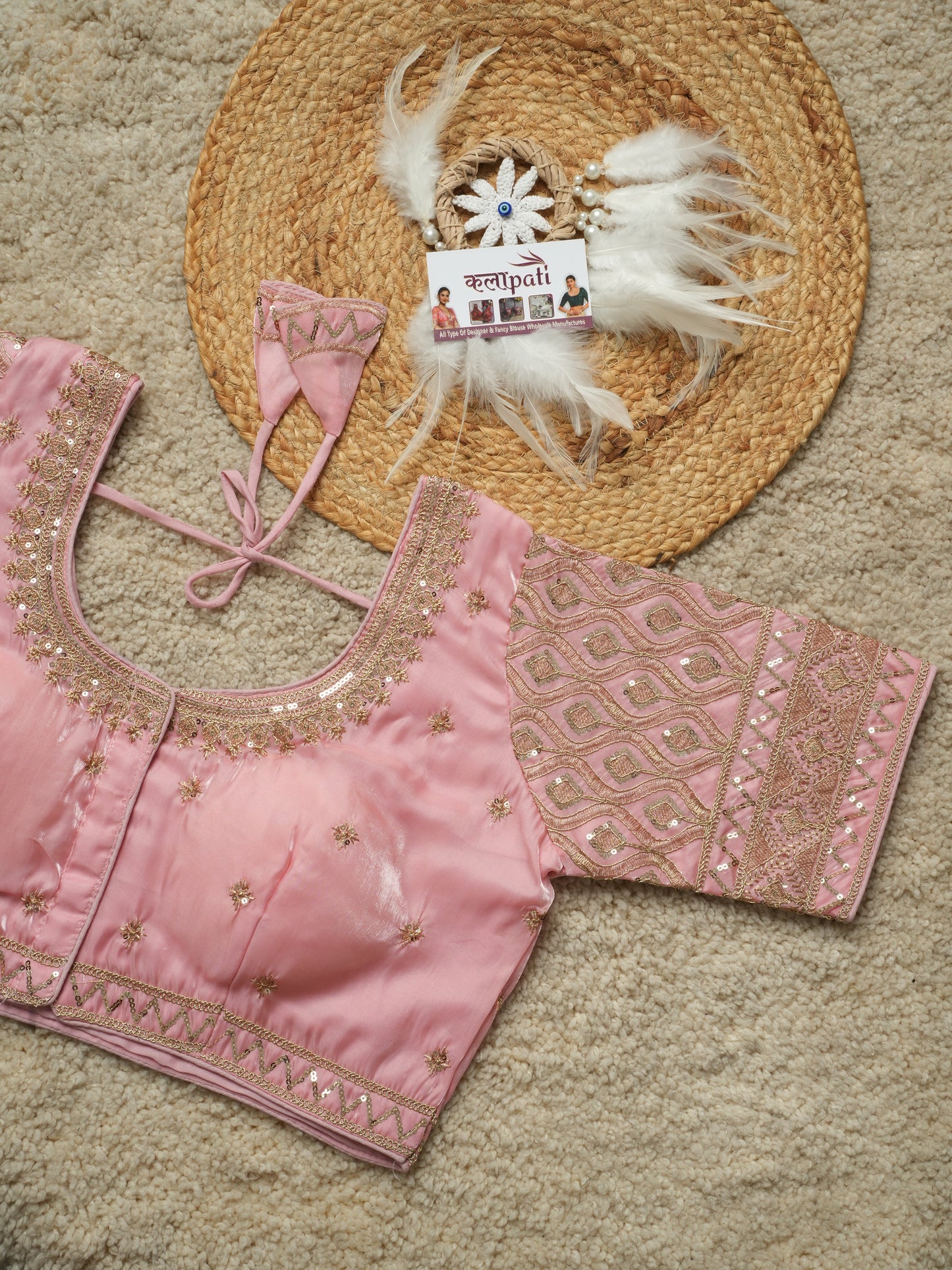 Zimicho fabric patti design readymade blouse Onion Free Size