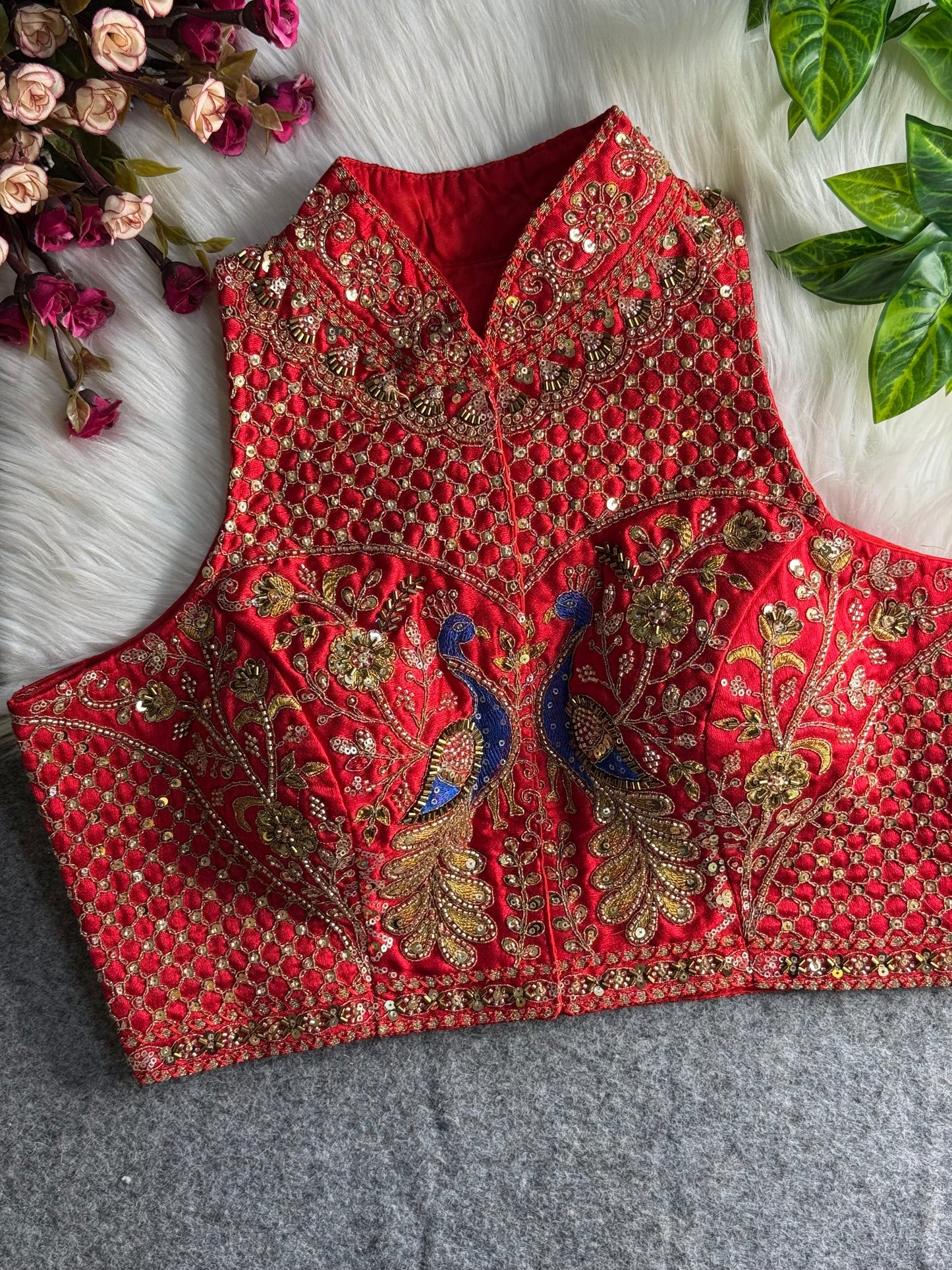 Halter collar neck blouse