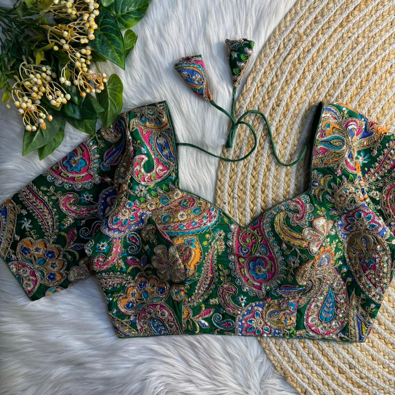 Sweetheart Neck heavy Possition work Blouse