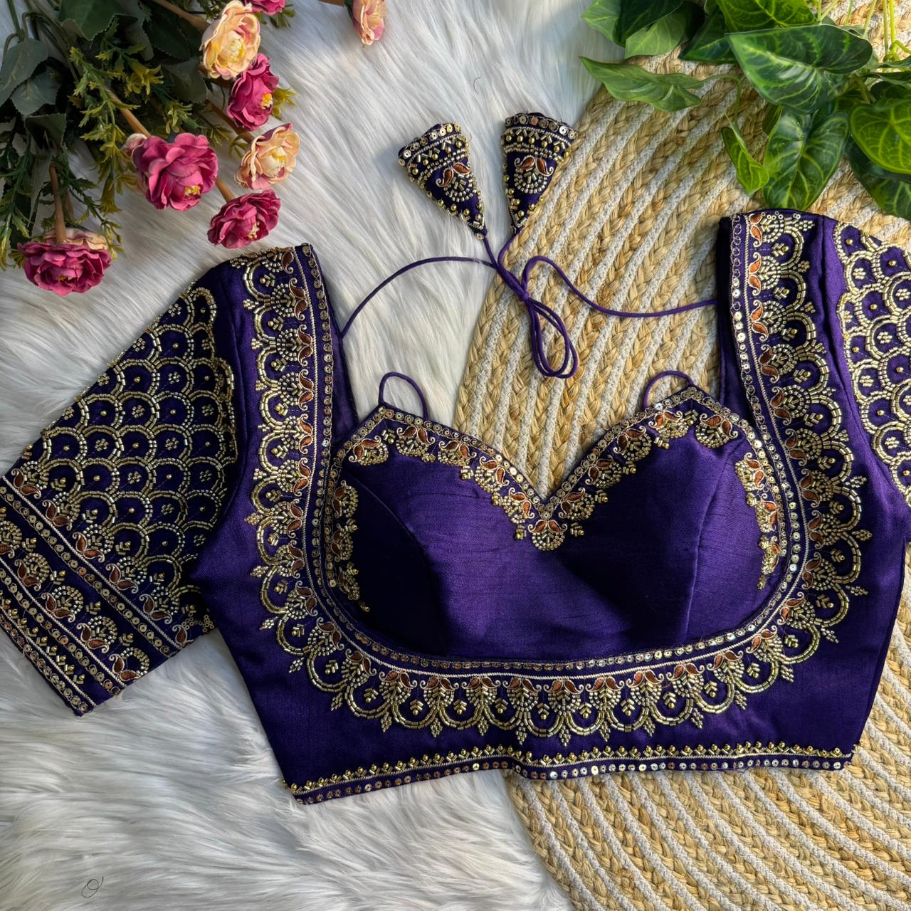 Masaba style beads work Bridal Blouse