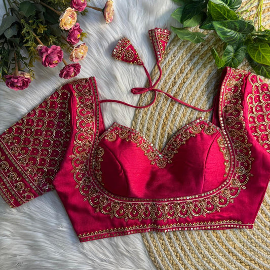 Masaba style beads work Bridal Blouse