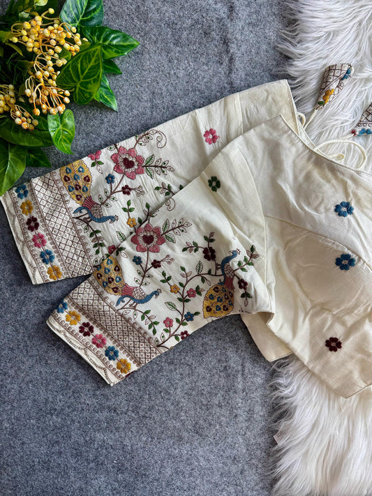 Khadi Cotton Embroidered Blouse