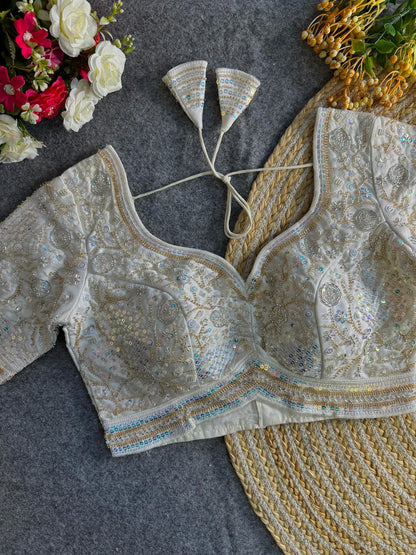 Heavy Stars & Beads Work Bridal Blouse
