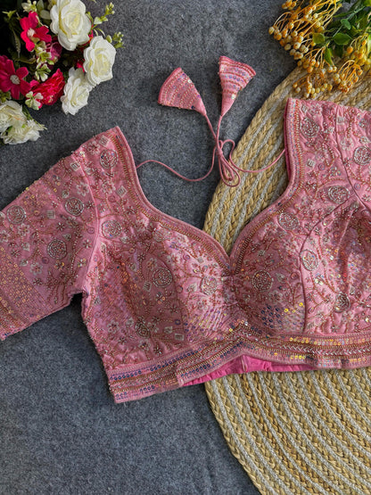 Heavy Stars & Beads Work Bridal Blouse