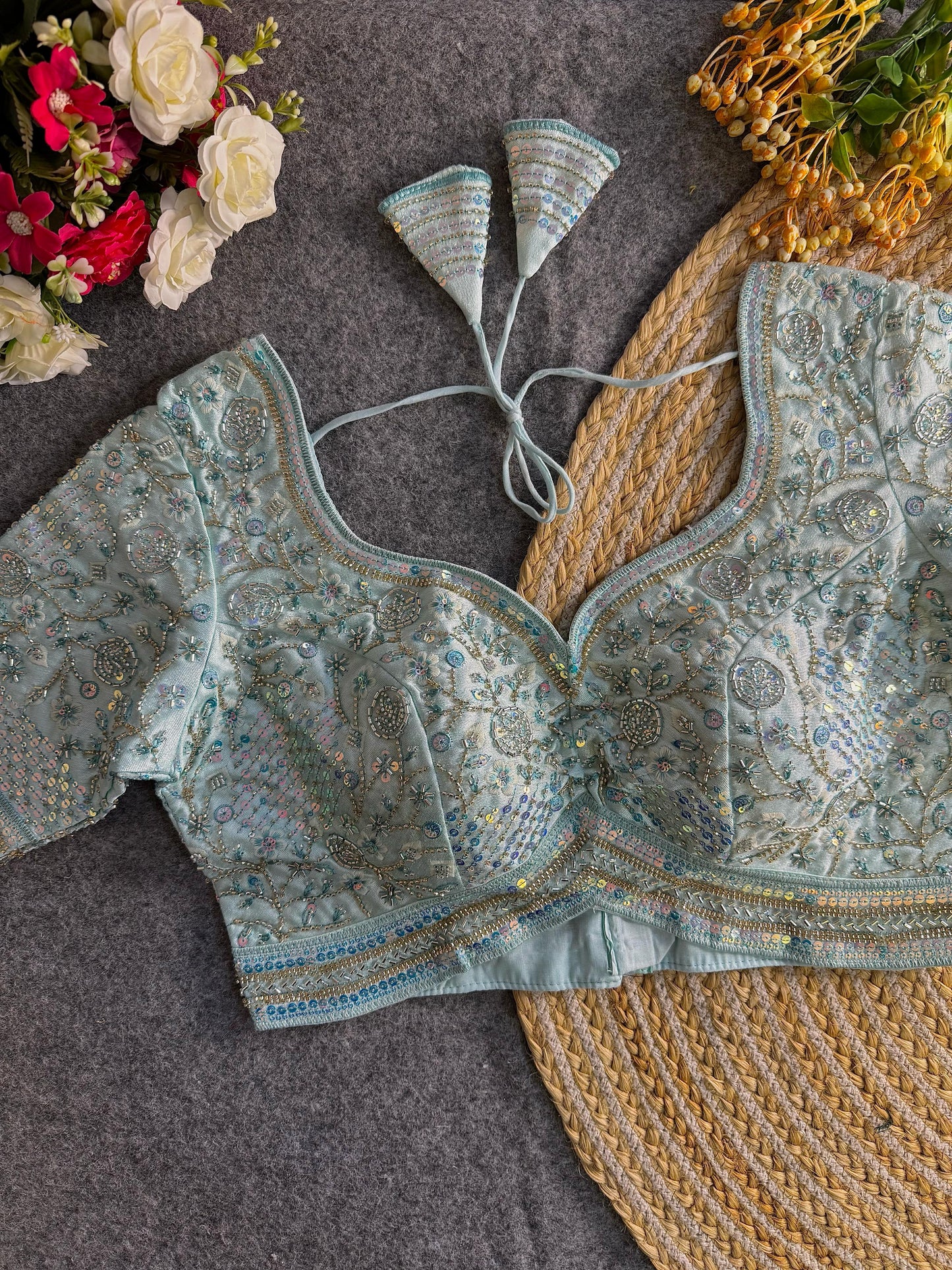 Heavy Stars & Beads Work Bridal Blouse