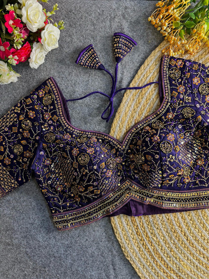 Heavy Stars & Beads Work Bridal Blouse