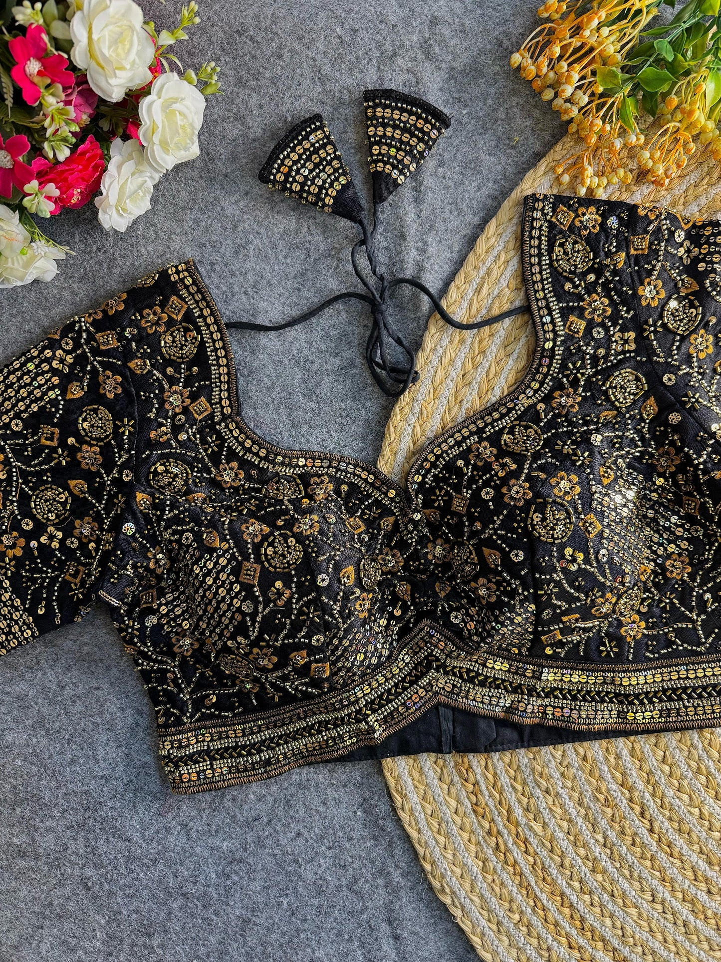 Heavy Stars & Beads Work Bridal Blouse