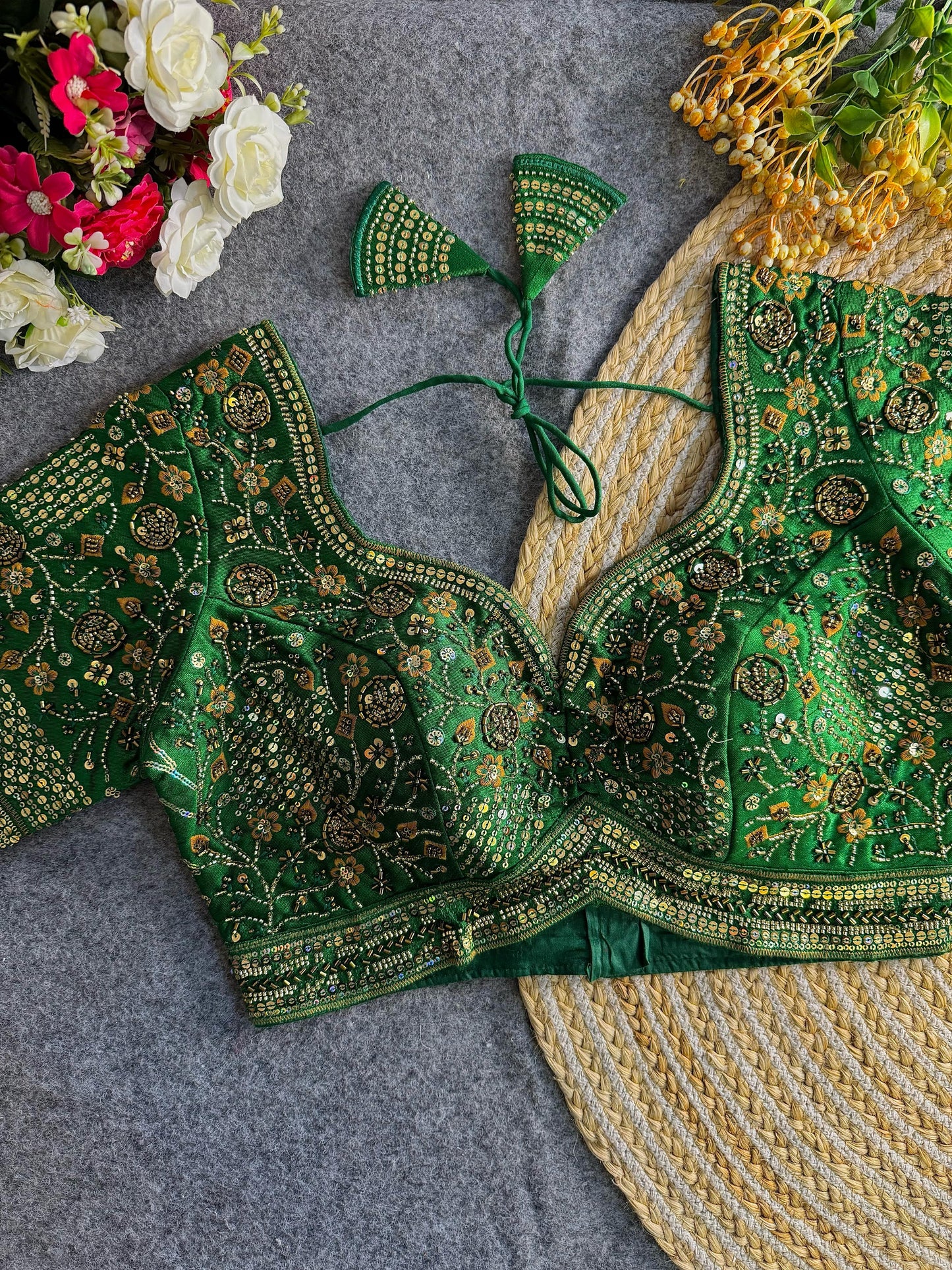 Heavy Stars & Beads Work Bridal Blouse