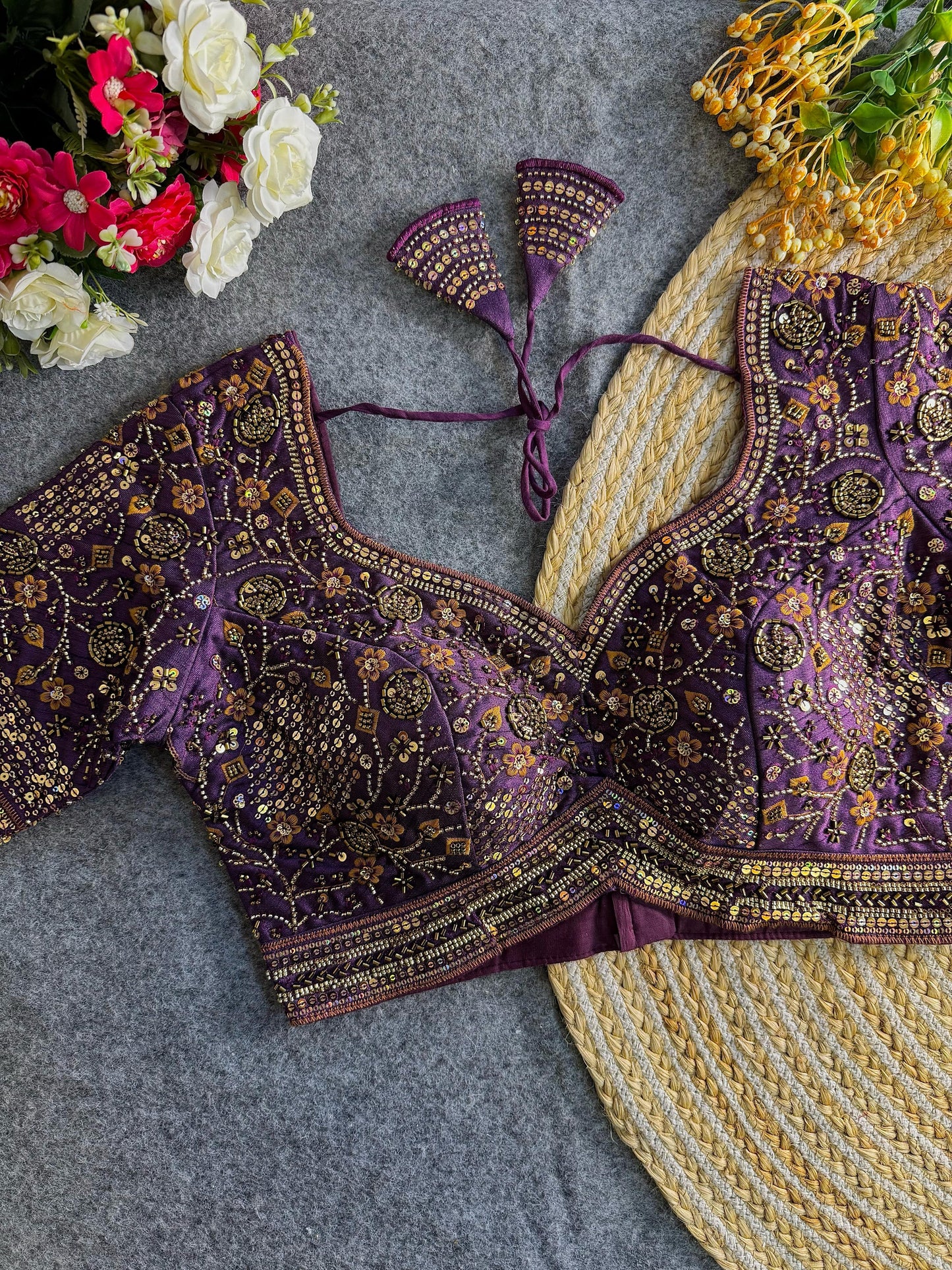 Heavy Stars & Beads Work Bridal Blouse