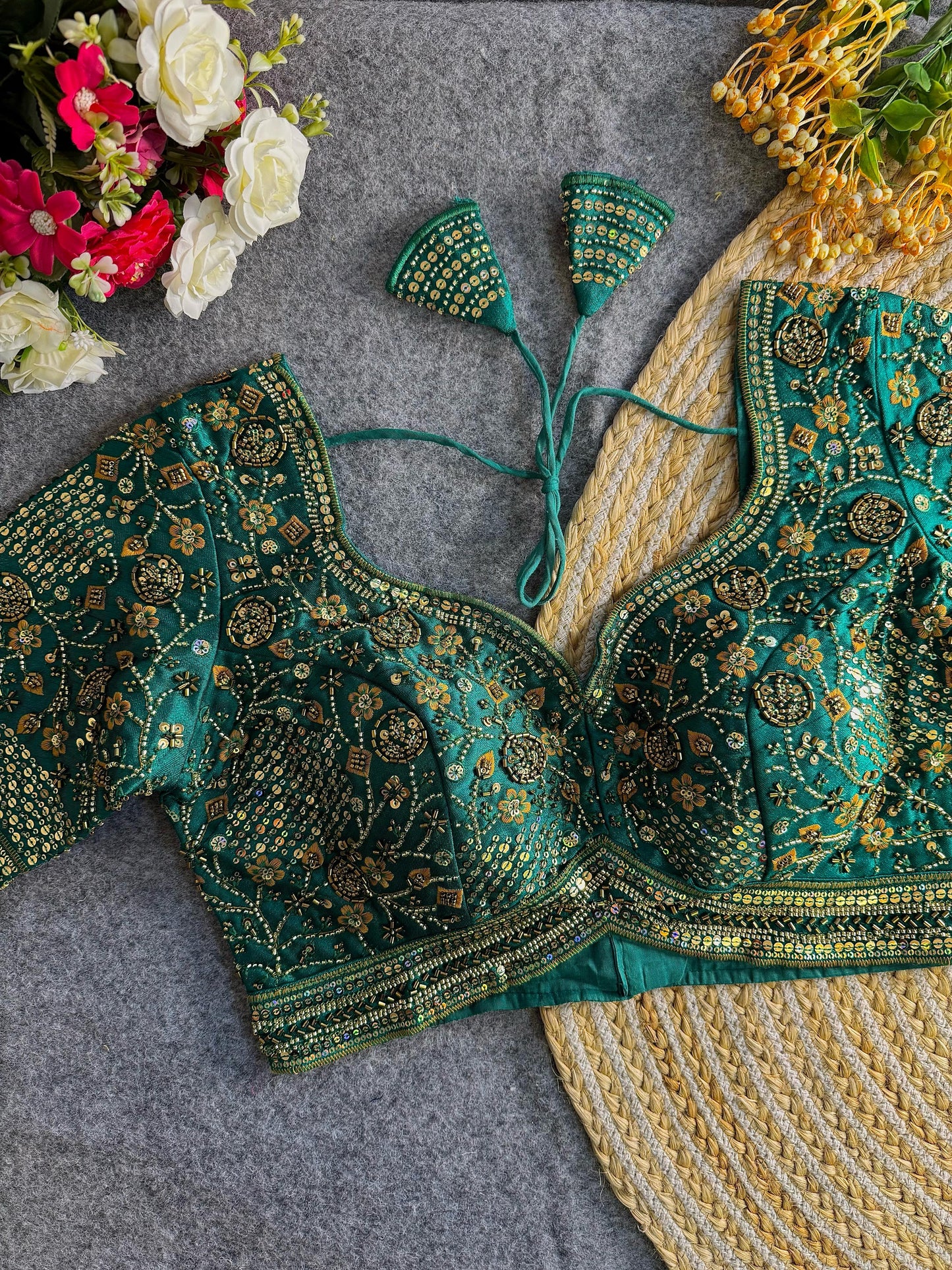 Heavy Stars & Beads Work Bridal Blouse