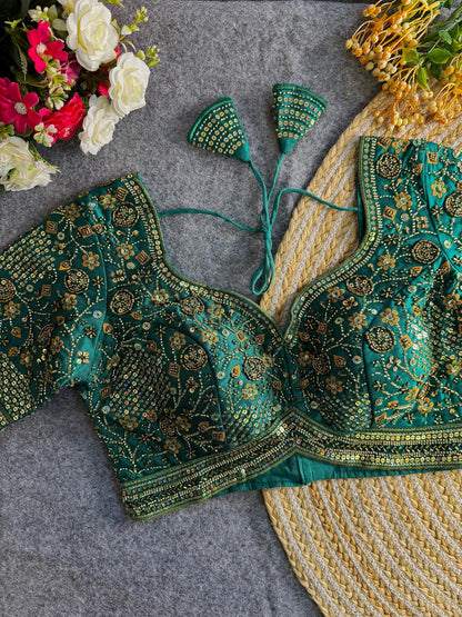 Heavy Stars & Beads Work Bridal Blouse