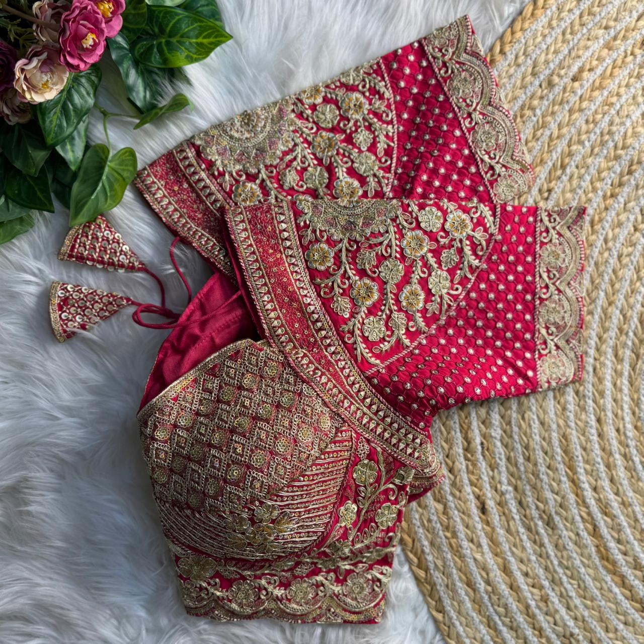 premium readymade blouse online India,
heavy bridal blouse designer,
Madhubala style blouse,
pure silk readymade blouse,
zari sequence blouse online,
luxury partywear blouse India,
heavy bridal madhubala style blouse,
pure italian silk readymade blouse,
red designer bridal blouse back open,
zari coding sequence blouse India,
premium padded bridal blouse,
