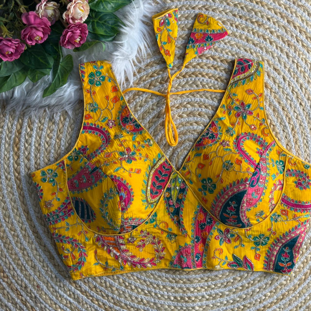 heavy bridal madhubala style blouse, pure italian silk readymade blouse, red designer bridal blouse back open, zari coding sequence blouse India, premium padded bridal blouse, premium readymade blouse online India, heavy bridal blouse designer, Madhubala style blouse, pure silk readymade blouse, zari sequence blouse online, luxury partywear blouse India,