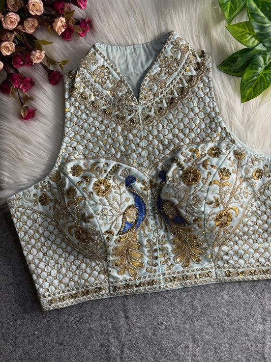 Halter collar neck blouse