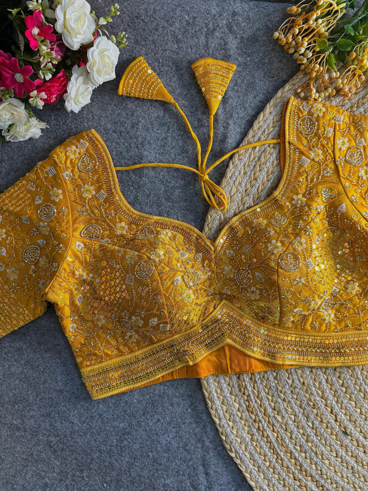 Heavy Stars & Beads Work Bridal Blouse