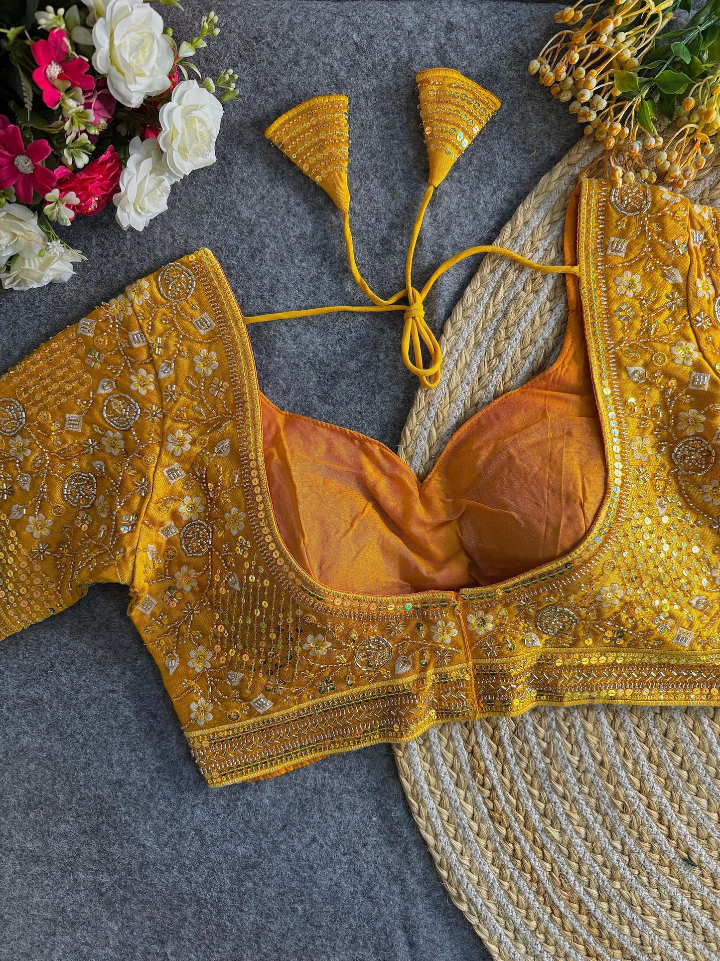 Heavy Stars & Beads Work Bridal Blouse