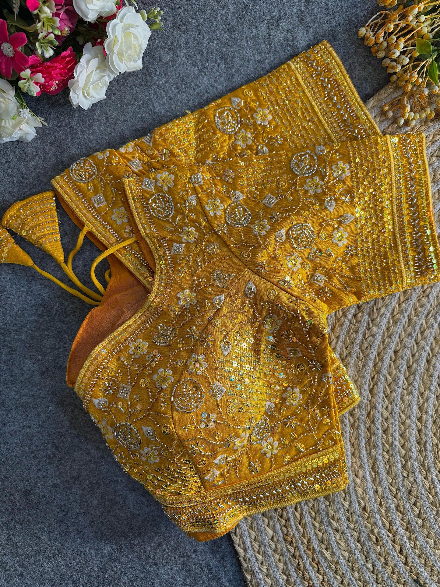 Heavy Stars & Beads Work Bridal Blouse