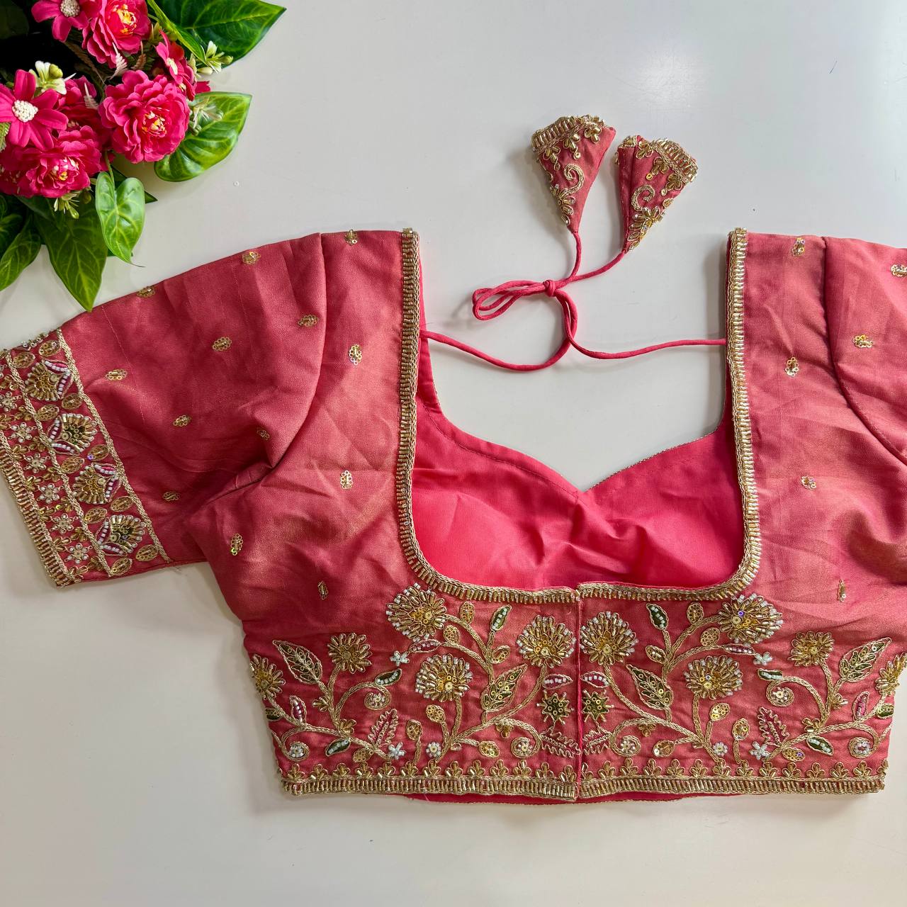 Heavy Stars & Beads Work Bridal Blouse