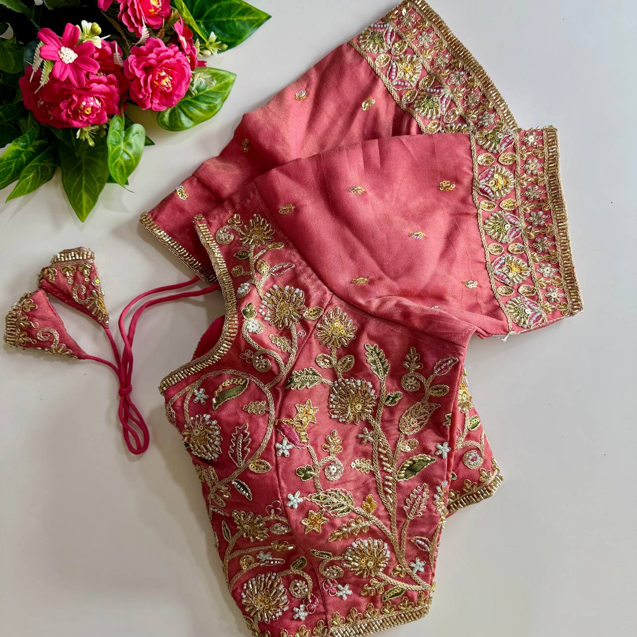 Heavy Stars & Beads Work Bridal Blouse