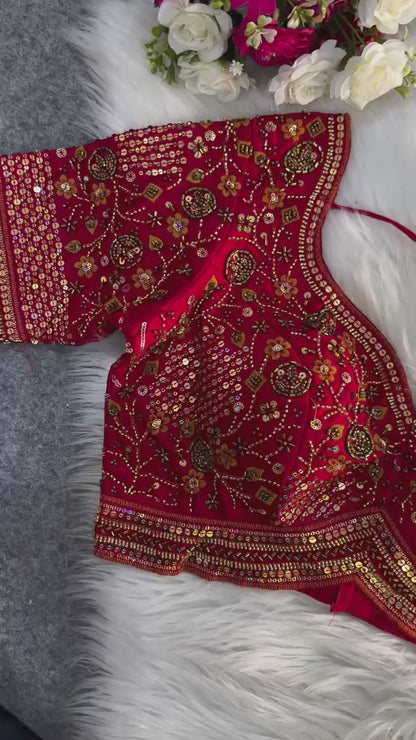 Heavy Stars & Beads Work Bridal Blouse